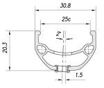 Ratlankis Mach1 Kargo L 27.5" - 584x25C Black 36H ZigZag with eyelets V6.3