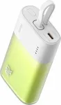 &bdquo;Baseus Powerbank Popsicle&ldquo; 5200 mAh, 20 W, integreeritud &bdquo;Lightning&ldquo;-kaabliga (+ valge &bdquo;Baseus Simple&ldquo; USB-C &ndash; USB-C kaabel, 60 W/20 V/3 A, 30 cm) &ndash; valge ja roheline v&auml;rv