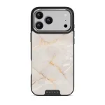 Vanilla Sand - Marble iPhone 17 Pro Max Case, Elite Dark (MagSafe) / Silver