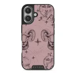 Aries - iPhone 16 Case, Elite Dark (MagSafe) / Silver / Pink