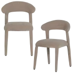 SILE DINING CHAIR LINEN LOOK SAND - SET OF 2 [fsc]