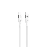 Tellur Silicone Type-C kuni Type-C kaabel PD60W 1m valge