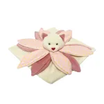 Toy Blanket - 94260 - MILUŚ - BEAR with heart shape nose- PINK - - size 25 cm