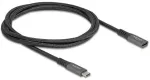 "Delock USB 10 Gbps pikenduskaabel, USB Type-C&trade; pistikupesa, PD 3.0, 100 W, 1 m, metallikhall"