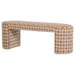 JACOB UPHOLSTERED BENCH HOUNDSTOOTH DESSIN PINK [fsc]