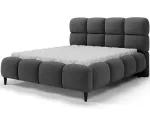 Giberio bed 160x200 with metal bed frame and storage compartment, dark grey velvet, Minimalist, Dark Gray