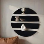 Dekoratiivne metallist seinariiul, Hanah Home, must, 76 x 76
