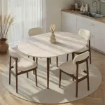 Pikendatav s&ouml;&ouml;gilaud, Hanah Home, travertiin, Barok Walnut, 100 x 75 x 100