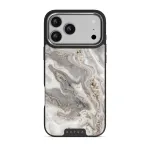 Snowstorm - Grey Marble iPhone 17 Pro Max Case, Elite Dark (MagSafe) / Silver
