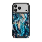 Mystic River - Blue Marble iPhone 17 Pro Max Case, Elite Dark (MagSafe) / Silver