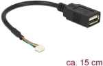 "Delock USB 2.0 kaabel 1,25 mm 4-poolse pistikupesa > USB 2.0 t&uuml;&uuml;p A pesa, 15 cm"