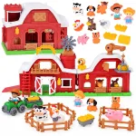 FARM Opening barn + 10 figures, tractor, and farm accessories ZA6384