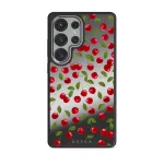 Afternoon Treat - Cherry Samsung Galaxy S25 Ultra Case, Elite Mirror Dark (Magnetic) / Silver