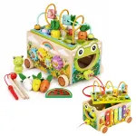 Puidust hariv m&auml;nguasi &bdquo;Konn&ldquo; 8-in-1: k&auml;ru, sorteerija, kellukesed, putukate p&uuml;&uuml;dmine &ndash; ECOTOYS