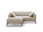 Left Velvet Sofa, "Lazio", 2 Seats, 205x174x86 Made in Europe