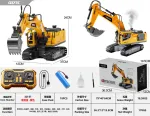 R/C Excavator with Smoke, Lights and Sound Function Yellow