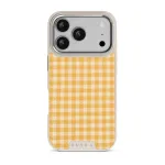 Tuscan Sun - Yellow Plaid iPhone 17 Pro Case, Elite Light (MagSafe) / Silver