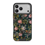 Bloomy Garden - Vintage iPhone 17 Pro Max Case, Elite Dark (MagSafe) / Silver
