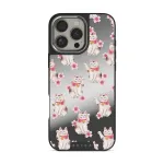 Maneki Neko - iPhone 16 Pro Max Case, Elite Mirror Dark (MagSafe) / Silver