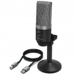 Fifine K670B microphone for computer games / podcasts / broadcasts black + holder