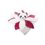 Toy Blanket - 94345 - MILUŚ - PANDA with heart shape nose - CLARET - size 25 cm