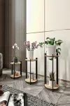 Puidust istutusalus, Hanah Home, LILLELAUAGA 3 RING, tamm, 23 x 40 x 23