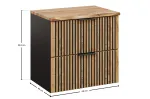 Comad Xilo Black Nature Wotan riputatav vannitoakapp t&ouml;&ouml;pinnaga, 60 cm, liivakarva