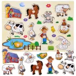Wooden puzzle FARMA puzzle with handles - 10 pieces ZA6416