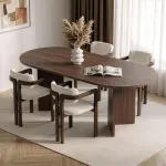 Pikendatav s&ouml;&ouml;gilaua ja toolide komplekt (5 osa), Hanah Home, Milano p&auml;hklipuu Tume p&auml;hklipuu Valge, 180 x 75 x 90