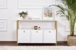 Konsool, Hanah Home, valge/kuldne, 20 x 77 x 30