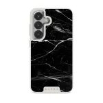 Noir Origin - Black Marble Samsung Galaxy S25 Case, Elite Light (Magnetic) / Silver