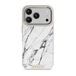 Satin White - Marble iPhone 17 Pro Case, Elite Light (MagSafe) / Silver
