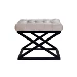 Pouf, Hanah Home, Capraz, must Kreem, 50 x 42 x 40