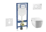 Geberit Duofix paigaldusmooduli komplekt, TECEone WC pehme sulgumisega kaanega ja Sigma01 loputusnupuga, Alpide valge SANI11CT3100