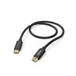Cable Hama "Fabric" USB-C/USB-C 60W 1.5m Nylon, Black