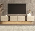 TV-alus, Hanah Home, travertiin, p&auml;hklipuu, 180 x 30 x 30