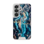 Mystic River - Blue Marble Samsung Galaxy S25 Case, Elite Light (Magnetic) / Silver
