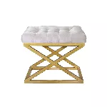 Pouf Hanah Home Capraz, kuld Valge, 50 x 42 x 40