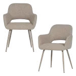 JENNY DINING CHAIR WOVEN FABRIC BOUCLE SAND - SET OF 2 [fsc]