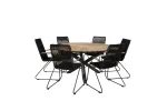 Mexico Dining Table &oslash;140 - Black / Teak+Bois Armchair - Black Alu / Black Rope / Acacia_6