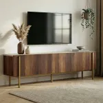 TV-alus, Hanah Home, travertiin Baroki p&auml;hklipuu Kuldne, 180 x 45 x 30