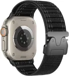 Woven Nylon Diagonal Style Parachute Apple Watch 42/44/45/49mm Black