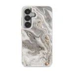 Snowstorm - Grey Marble Samsung Galaxy S25 Plus Case, Elite Light (Magnetic) / Silver