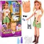 Anlily Traveler Doll with a Dog + Backpack with Tourist Accessories ZA6230