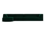 Velvet Modular Left Corner Sofa, "Siena", 5 Seats, 366x180x69 Made in Europe