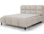 Giberio bed 160x200 with metal bed frame and storage compartment, white velvet, Minimalist, White