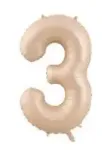 Folio balloon 100cm number 3 Matte Beige