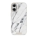 Satin White - Marble iPhone 17 Case, Elite Light (MagSafe) / Silver