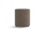 Velvet Pouf, "Dia", 1 Seat, 40x40x45, Grey Brown
