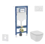 Geberit Duofix paigaldusmooduli komplekt, Ideal Standard Tesi WC-pott ja kaas, Sigma01 nupud, raamita, pehme sulgemine, Alpide valge SANI11CD3101